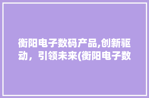 衡阳电子数码产品,创新驱动，引领未来(衡阳电子数码产品)