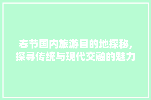 春节国内旅游目的地探秘,探寻传统与现代交融的魅力 教育法律