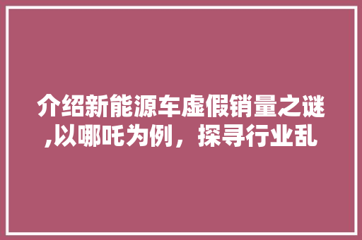 介绍新能源车虚假销量之谜,以哪吒为例，探寻行业乱象背后的真相