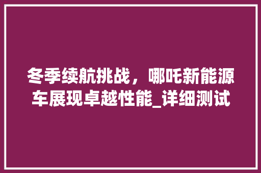 冬季续航挑战，哪吒新能源车展现卓越性能_详细测试分析