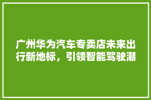 广州华为汽车专卖店未来出行新地标，引领智能驾驶潮流