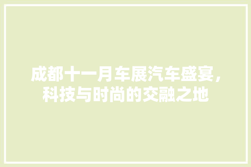 成都十一月车展汽车盛宴，科技与时尚的交融之地