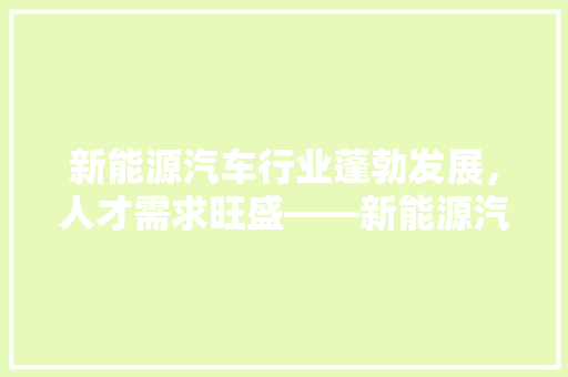 新能源汽车行业蓬勃发展，人才需求旺盛——新能源汽车公司招聘启示录