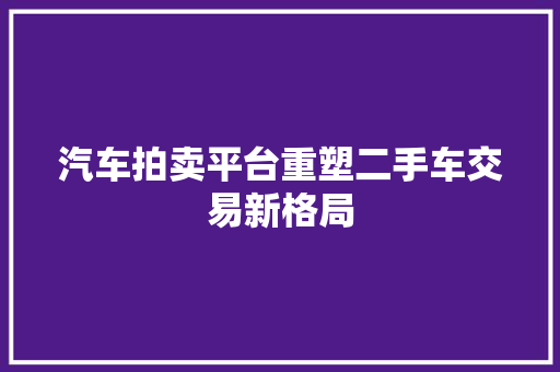 汽车拍卖平台重塑二手车交易新格局