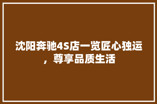 沈阳奔驰4S店一览匠心独运，尊享品质生活