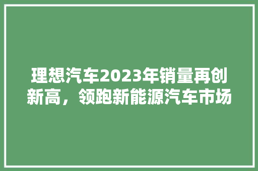 理想汽车2023年销量再创新高，领跑新能源汽车市场