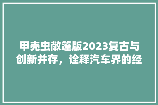 甲壳虫敞篷版2023复古与创新并存，诠释汽车界的经典传奇