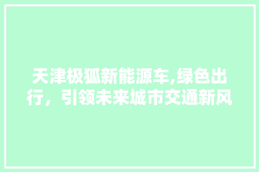 天津极狐新能源车,绿色出行，引领未来城市交通新风尚