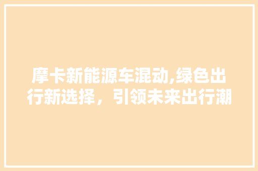 摩卡新能源车混动,绿色出行新选择，引领未来出行潮流