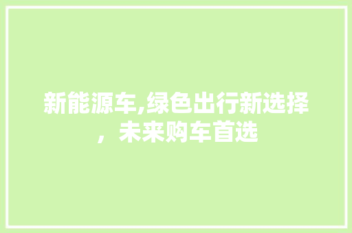 新能源车,绿色出行新选择，未来购车首选 汽车常识