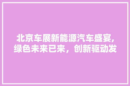 北京车展新能源汽车盛宴,绿色未来已来，创新驱动发展 汽车常识