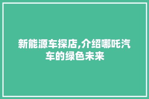 新能源车探店,介绍哪吒汽车的绿色未来