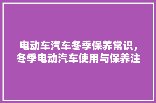 电动车汽车冬季保养常识，冬季电动汽车使用与保养注意事项。 电动车汽车冬季保养常识，冬季电动汽车使用与保养注意事项。 汽车常识