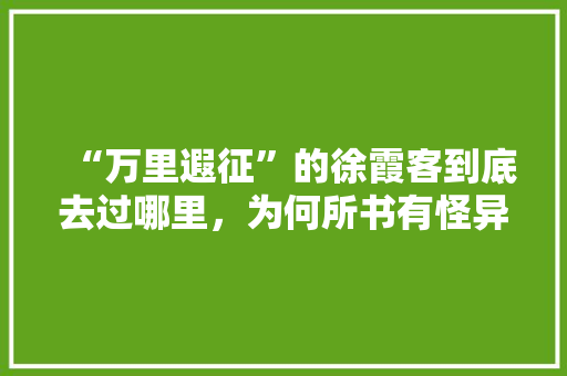 “万里遐征”的徐霞客到底去过哪里，为何所书有怪异记载「子夜描述的是哪个城市」 “万里遐征”的徐霞客到底去过哪里，为何所书有怪异记载「子夜描述的是哪个城市」 健康母婴