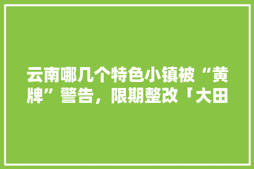 云南哪几个特色小镇被“黄牌”警告，限期整改「大田去云南旅游攻略路线图」 云南哪几个特色小镇被“黄牌”警告，限期整改「大田去云南旅游攻略路线图」 美食菜谱