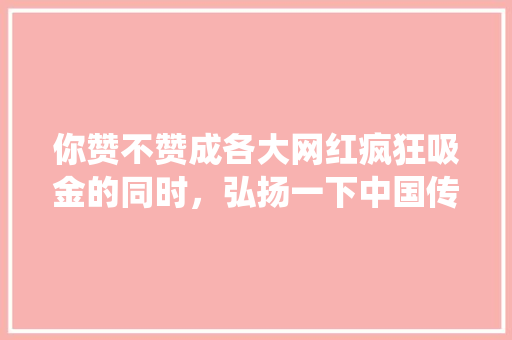 你赞不赞成各大网红疯狂吸金的同时，弘扬一下中国传统文化「云南旅游网红」 你赞不赞成各大网红疯狂吸金的同时，弘扬一下中国传统文化「云南旅游网红」 手机电脑