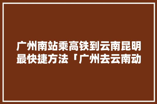 广州南站乘高铁到云南昆明最快捷方法「广州去云南动车有几个站」 广州南站乘高铁到云南昆明最快捷方法「广州去云南动车有几个站」 美食菜谱
