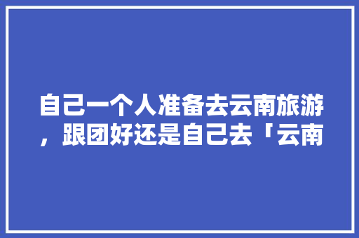 自己一个人准备去云南旅游，跟团好还是自己去「云南独自旅行」 自己一个人准备去云南旅游，跟团好还是自己去「云南独自旅行」 手机电脑