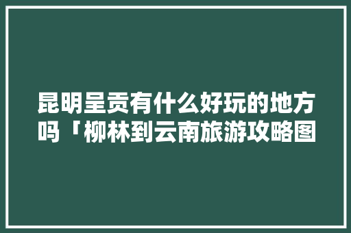昆明呈贡有什么好玩的地方吗「柳林到云南旅游攻略图片大全」 昆明呈贡有什么好玩的地方吗「柳林到云南旅游攻略图片大全」 教育法律