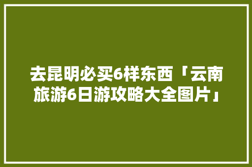 去昆明必买6样东西「云南旅游6日游攻略大全图片」 去昆明必买6样东西「云南旅游6日游攻略大全图片」 旅游攻略