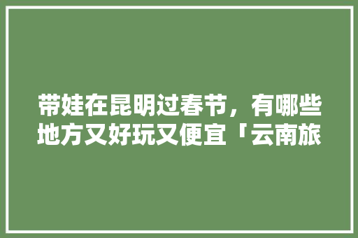 带娃在昆明过春节，有哪些地方又好玩又便宜「云南旅游攻略亲子游」 带娃在昆明过春节，有哪些地方又好玩又便宜「云南旅游攻略亲子游」 手机电脑