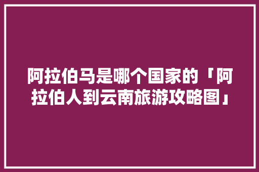 阿拉伯马是哪个国家的「阿拉伯人到云南旅游攻略图」 阿拉伯马是哪个国家的「阿拉伯人到云南旅游攻略图」 旅游攻略
