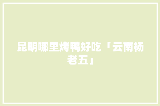 昆明哪里烤鸭好吃「云南杨老五」 昆明哪里烤鸭好吃「云南杨老五」 美食菜谱