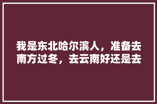 我是东北哈尔滨人，准备去南方过冬，去云南好还是去海南好「南方去云南旅游攻略图文大全」 我是东北哈尔滨人，准备去南方过冬，去云南好还是去海南好「南方去云南旅游攻略图文大全」 美食菜谱