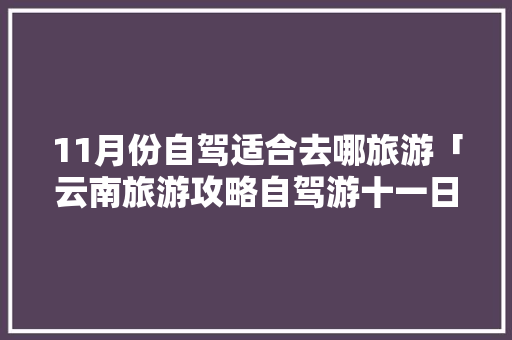 11月份自驾适合去哪旅游「云南旅游攻略自驾游十一日」 11月份自驾适合去哪旅游「云南旅游攻略自驾游十一日」 手机电脑