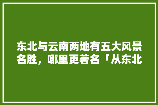 东北与云南两地有五大风景名胜，哪里更著名「从东北去云南旅游攻略图片」 东北与云南两地有五大风景名胜，哪里更著名「从东北去云南旅游攻略图片」 手机电脑