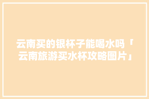 云南买的银杯子能喝水吗「云南旅游买水杯攻略图片」 云南买的银杯子能喝水吗「云南旅游买水杯攻略图片」 手机电脑