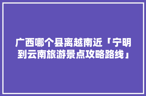 广西哪个县离越南近「宁明到云南旅游景点攻略路线」 广西哪个县离越南近「宁明到云南旅游景点攻略路线」 手机电脑