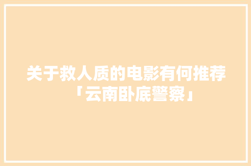 关于救人质的电影有何推荐「云南卧底警察」 关于救人质的电影有何推荐「云南卧底警察」 手机电脑