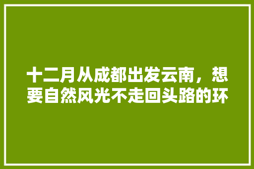 十二月从成都出发云南，想要自然风光不走回头路的环线，时间一个月，求推荐路线「成都云南旅游攻略路线最佳路线」 十二月从成都出发云南，想要自然风光不走回头路的环线，时间一个月，求推荐路线「成都云南旅游攻略路线最佳路线」 旅游攻略