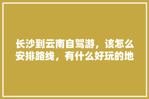 长沙到云南自驾游，该怎么安排路线，有什么好玩的地方推荐，有老人小孩「长沙到云南旅游攻略自由行」 长沙到云南自驾游，该怎么安排路线，有什么好玩的地方推荐，有老人小孩「长沙到云南旅游攻略自由行」 健康母婴