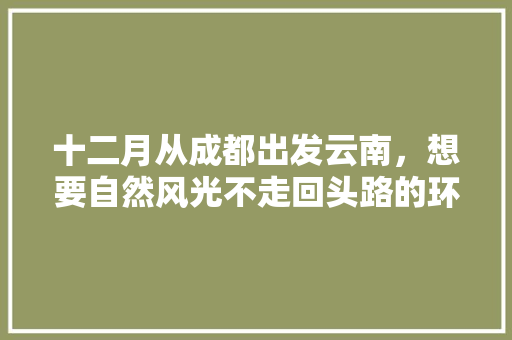十二月从成都出发云南，想要自然风光不走回头路的环线，时间一个月，求推荐路线「成都到贵州云南旅游攻略路线」 十二月从成都出发云南，想要自然风光不走回头路的环线，时间一个月，求推荐路线「成都到贵州云南旅游攻略路线」 旅游攻略