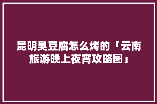 昆明臭豆腐怎么烤的「云南旅游晚上夜宵攻略图」 昆明臭豆腐怎么烤的「云南旅游晚上夜宵攻略图」 时尚穿搭