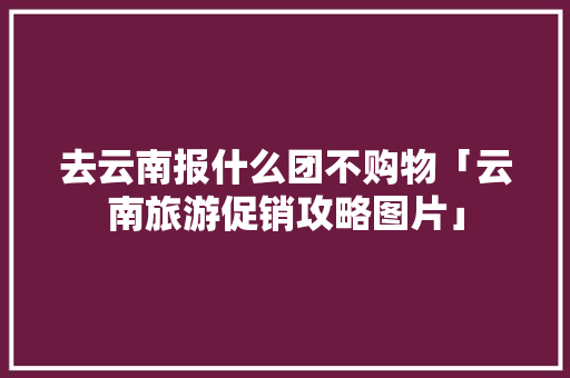 去云南报什么团不购物「云南旅游促销攻略图片」 去云南报什么团不购物「云南旅游促销攻略图片」 汽车常识
