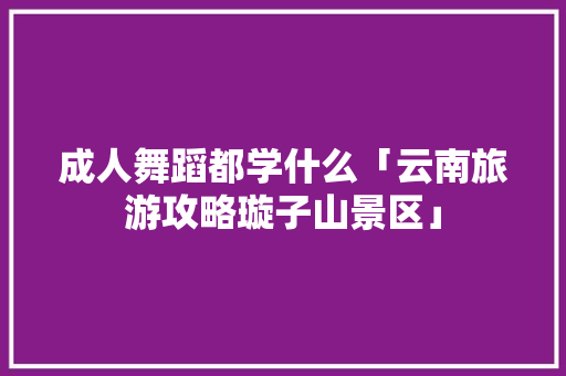 成人舞蹈都学什么「云南旅游攻略璇子山景区」 成人舞蹈都学什么「云南旅游攻略璇子山景区」 手机电脑
