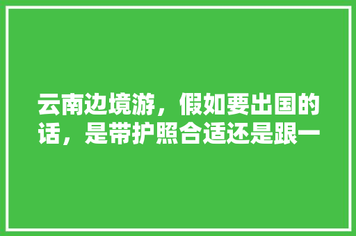 云南边境游，假如要出国的话，是带护照合适还是跟一日游的团合适？哪个城市比较有特色「」 云南边境游，假如要出国的话，是带护照合适还是跟一日游的团合适？哪个城市比较有特色「」 汽车常识