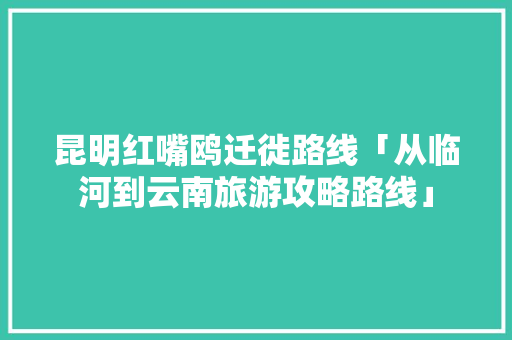 昆明红嘴鸥迁徙路线「从临河到云南旅游攻略路线」 昆明红嘴鸥迁徙路线「从临河到云南旅游攻略路线」 教育法律