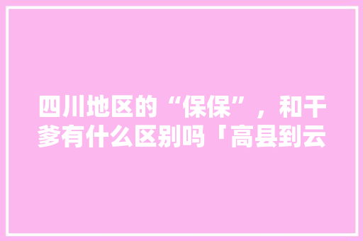 四川地区的“保保”，和干爹有什么区别吗「高县到云南旅游攻略路线」 四川地区的“保保”，和干爹有什么区别吗「高县到云南旅游攻略路线」 教育法律