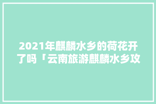 2021年麒麟水乡的荷花开了吗「云南旅游麒麟水乡攻略图片」 2021年麒麟水乡的荷花开了吗「云南旅游麒麟水乡攻略图片」 时尚穿搭
