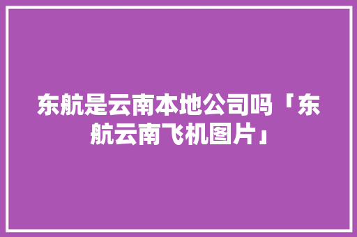 东航是云南本地公司吗「东航云南飞机图片」 东航是云南本地公司吗「东航云南飞机图片」 旅游攻略